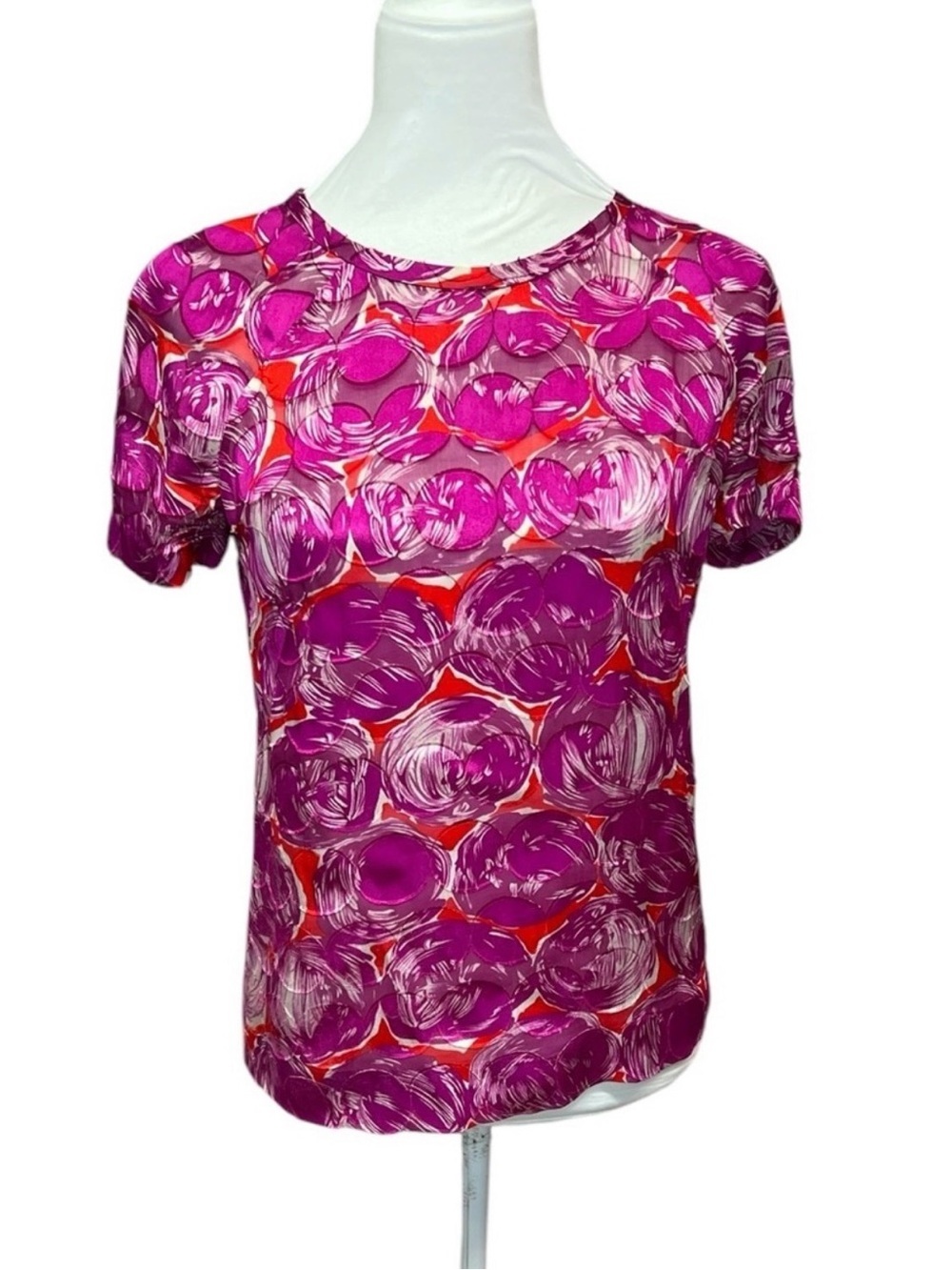 Tory Burch Floral Print Top in Fuchsia